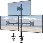 PUTORSEN Triple Monitor Stand for 17"-35" Monitors, 80cm Tall Pole Triple Monitor Mount, Height Adjustable Monitor Arm Desk Mount,Max Load 10kg/arm, 2 Mounting Options, VESA 75x75/100x100,Black