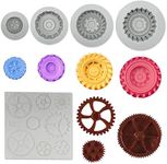 5Pcs 3D Tire Fondant Mold Gear Shape Mold Truck Wheels Car Tyre Cake Fondant Molds,forSugarcraft Cake Decorating Chocolate Candy Polymer Clay Soap Candle