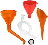 Right Angle Flexible Plastic oil Funnel Set Long Mouth Funnel Universal Funnel Portable Gasoline Engine Funnel with Fliter Detachable Spout Attachments for Motorcycle Car Farm Machine Automotive，3Pcs