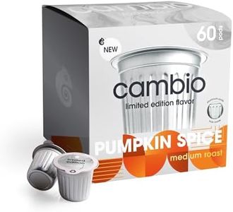 CAMBIO ROASTERS Pumpkin Spice Coffee Pods – Small Batch Medium Roast 100% Arabica Coffee Pod, Recyclable in Aluminum Pods – Keurig®-Compatible, 60-Count