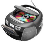 KLIM CD Player with Cassette, Cassette Player & Recorder, Radio with CD, AM/FM Radio & USB, Bluetooth, Mains and Battery Operated - Silver