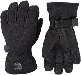 Hestra Gore-Tex Atlas Junior Gloves for Boys & Girls I Insulated Waterproof Mittens for Winter Sports & Cold Weather - Black - 6