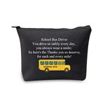 CMNIM School Bus Driver Appreciation Gifts School Bus Driver Bag Cosmetic Makeup Pouch Travel Bag School Bus Driver Thank You Gifts, School Bus Driver Gifts Bag Black