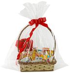 Morepack Extra Large Cellophane Bags,35x47 Inch Big Clear Basket Bags 10 Pieces Jumbo Cellophane/Cello Wrap for Gift Baskets