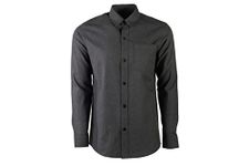 Pladra, Men's Elli Flannel Shirt, Durable and Soft Outdoor Button-Up, Jet Black Heather, XXL