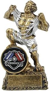 Decade Awards Monster Cornhole Trophy | Engraved Victory Beast Cornhole Award - 6.75 Inch Tall - Customize Now (Cornhole)