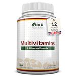 Multivitamin Tablets for Men & Women - 365 Tablets - 1 Year Supply - 25 A-Z Multivitamins & Minerals Including Iron, Zinc & Vitamin D - One a Day - Made in The UK