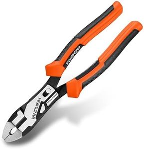 VANQUISH Dual Pivot Compound 8.5 Inch Linesman Plier, CR-V Steel, Power Grip Handle, 50% Less Effort to Cut,3014
