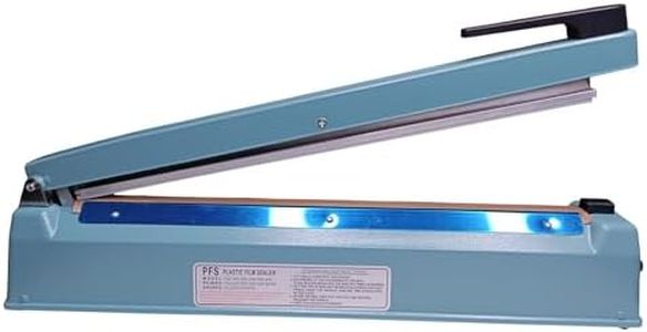 DELIVERYPAX 16 inch Metal Impulse Heat Sealer Machine – Extra Cutting & Sealing Elements, Precision Long-Life Design, Timer Control, Bonus Teflon – Heavy-Duty Packaging Sealing Machine
