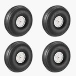 uxcell 70mm RC Model Plane Aircraft PU Tire Wheel 4pcs