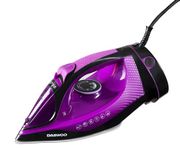 Daewoo Glide Iron, The Free Glide, 2200W, Cordless Iron, Corded Base, High Burst Steam And Precision Tip, Adjustable Temperature Dial And Self Clean Function With Anti Calcium Function, Purple