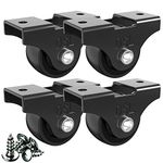 Small Fixed Castor Wheels Trolley –DSL 25mm Heavy Duty Caster Wheels Set of 4 – Rubbered Wheels for Furniture - Black up to 60KG +Free Fitting Castors for Furniture