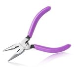 SPEEDWOX Mini Long Nose Pliers with Serrated Jaw and Cutter Chain Nose Pliers for Jewelry Making Small Needle Nose Pliers with Teeth Jewelry Making Tool Side Cutting Pliers Beading Hobby Craft DIY