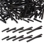 NEOBABY Plain Alligator Metal Hair Clips | Crocodile Clips Styling Sectioning Hair Duck Teeth Hair pins | Curl Clips Barrettes | Craft DIY Accessories for Girls and Women's (50 PCS, 3.1 CM, BLACK