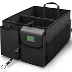 Drive Auto Products Car Boot Organiser (Black) - Storage with Tie Down Straps, Best for Tidy Auto Organization & Boot Bag Maintenance, Non-Slip Secure Travel Tote is Foldable