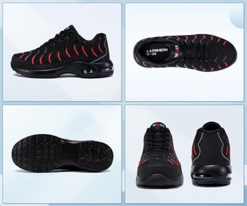 LARNMERN Steel Toe Safety Trainers, Red – Men’s Size 9 UK