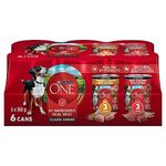 Purina ONE Classic Ground Wet Dog Food, Variety Pack 2 Flavours - 368 g Can (6 Pack)