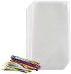 200 Pack Clear Plastic Cellophane Bags - Goodie Bags | 3X4 With 4" Twist Ties | Candy Bags | Cookie Bags | Treat Bags | Clear Gift Bags | Cellophane Treat Bags