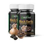 Nutriluxe Black Garlic Extract Capsules | 500mg 60 Caps x 2 | Total 120 Capsules | Good for heart | Digestion | Rich in Antioxidants | Regulates blood sugar levels