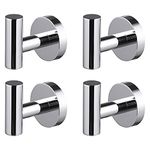 KES Towel Hooks 4 Pack Wall Mounted Coat Robe Hook Round Heavy Duty SUS304 Stainless Steel Polished, A2164-P4