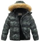 WULFUL Boy's Winter Coats Waterproof Fleece Lined Puffer Jackets Kids Thicken Outerwear With Detachable Hood