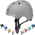 CELOID Kids Bike Helmet,Toddler Skateboard Helmets for Age 5-8-9 Years Boys & Girls,Adjustable Multi-Sport Bicycle Skateboarding Roller Inline Skating Scooter Rollerblade Cyling Helmet,Grey