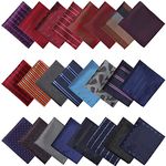 24 Pieces Mens Pocket Squares Mens Handkerchief Soft Colored Men Assorted Hankies for Wedding Party (Fresh Style)