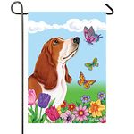 Best of Breed Basset Hound Butterfly Garden Flag