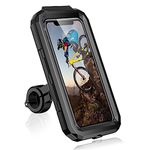 Faneam Universal Bike Phone Holder 360° Rotatable Motorcycle Phone Mount Bike Detachable Motorbike Phone Holder Compatible with Phone 12/12 Mini/11 Pro Max/11/X/XS/XR/8, Samsung Galaxy (L)