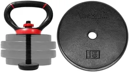 Yes4All Comfortable Grip Adjustable Kettlebell Handle Converter for 1 inch Weight Plates - Red