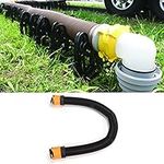 Ymiko RV Sewer Hose Kit 15ft Sewer Hose Sewage Pipe Kit with Swivel Adapter Translucent Elbow Storage Caps RV Campers Parts