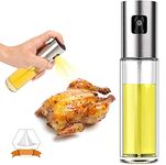 Hibabe Oil Sprayer Bottle, 100ml Oil Spray Versatile Glass,Olive Oil Sprayer Mister,Olive Oil Spray for cooking, Salad, BBQ, Kitchen Baking, Roasting