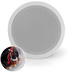 Pyle Ceiling and Wall Mount Speaker - 8” 2-Way 70V Audio Stereo Sound Subwoofer Sound with Dome Tweeter, 600 Watts, In-Wall & In-Ceiling Flush Mount for Home Surround System - Pyle PDIC83T (White)