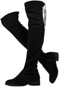 RF ROOM OF FASHION Women's Tokyo Stretchy Over The Knee Boots (Regular Calf), Black Su (Regular Calf), 8.5