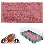 Oncpcare 47x24 Guinea Pig Cage Liner Fleece Guinea Pig Bed House Pad Winter Warm Squirrel Hedgehog Rabbit Chinchilla Bed Mat Hamster Rat Cage Accessories, (Pink)