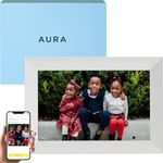 Aura Carver Intelligent Digital Photo Frame, 10.1 Inch HD WiFi Cloud Digital Photo Frame, Free Unlimited Storage, Send Photos from Anywhere - Sea Salt