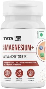 Tata 1mg Chelated Magnesium Plus Tablet with Zinc, Vitamin B6, Helps To Improve Magnesium Supplement Absorption And Effectiveness For Men & Women (Pack Of 60 Tablets)