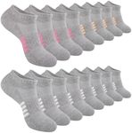 eallco 8 Pairs Ankle Socks for Women Running Athletic Cotton Low Cut Socks Cushioned