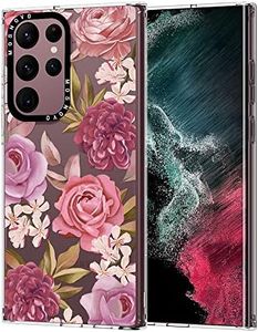 MOSNOVO Case for Samsung Galaxy S22 Ultra, [Buffertech 6.6ft Military-Grade Drop Protection] [Anti Peel Off Tech] Clear TPU Bumper Phone Case Cover Design - Blossom Flowe Floral