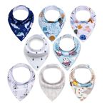 ALVABABY Baby Drool Bandana Bibs 8 Pieces of Bibs For Drooling Teething Feeding Reusable Adjustable Snap Super Absorbent 100% Cotton Unisex Boys Girls Newborn