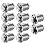 10 Pcs Waterproof Push Button Momentary Stainless Steel Push Button On Off 12mm 2A 12V/24V/125V/250V(High Head)