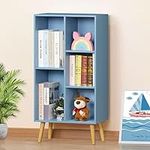 YAHARBO 5 Cube Bookshelf, Blue Kids