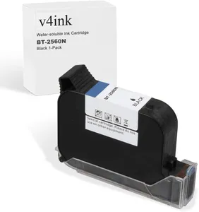 v4ink Bentsai BT-2560N Original Aqueous Water Soluble Ink Cartridge 0.5 Inch Printhead Replacement for Bentsai Handheld Inkjet Printer BT-HH6105B2, BT-HH6105B3 (Black, 1 Pack)