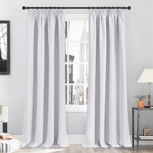 MRTREES Tende Oscuranti per Interni Termiche Isolanti con Fettuccia Tenda Coprente per Camera da Letto e Soggiorno Moderne Finestra Salotto Tende Confezionate Set 2 Pezzi 140x245 CM Bianche