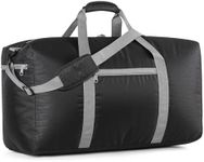 65L Foldable Duffel Bag Lightweight for Travel, Camping, Sport, Weekend Water & Tear Resistant - Black