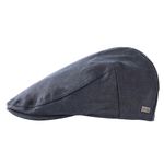 TOP-EX Men's Faux Leather Waterproof Flat Cap with Peaked Visor - Stylish Navy Newsboy Baker Boy Hat for Golf, Fishing, Shooting, Walking, and Hunting - Gatsby Duckbill Cap, Sizes L/XL