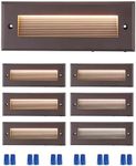 LEONLITE 5W/4W/3W Dimmable 5CCT Low Voltage LED Step Lights Outdoor, 9 Inch Exterior Step Lighting, 12-24V AC/DC Landscape Stair Riser Light, UL Listed, IP65, Oil Rubbed Bronze, Aluminum, Pack of 6