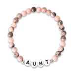 Christmas Birthday Gifts for Aunt from Niece Aunt Auntie Natural Stone Bead Bracelet Gift for Women Girls Best Aunt Gifts for Auntie Aunty Beaded Bracelet for Aunt Long Distance Gifts for Women