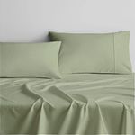 King Sheet Sets -Sheet Set King-Bed Sheet Set King Size,4 Pcs Cotton Bed Sheet Set to Fit Upto 15" Deep Mattress : King 78"X80", Sage Solid