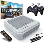 Kinhank Retro Game Consoles 256G,Super Console X Pro with 117,000+ Classic Games, Andriod TV&Gaming Dual Systems for 4K HD/AV Output,Plug&Play,Compatible with 70+ Emulators, 2 Wireless Controllers
